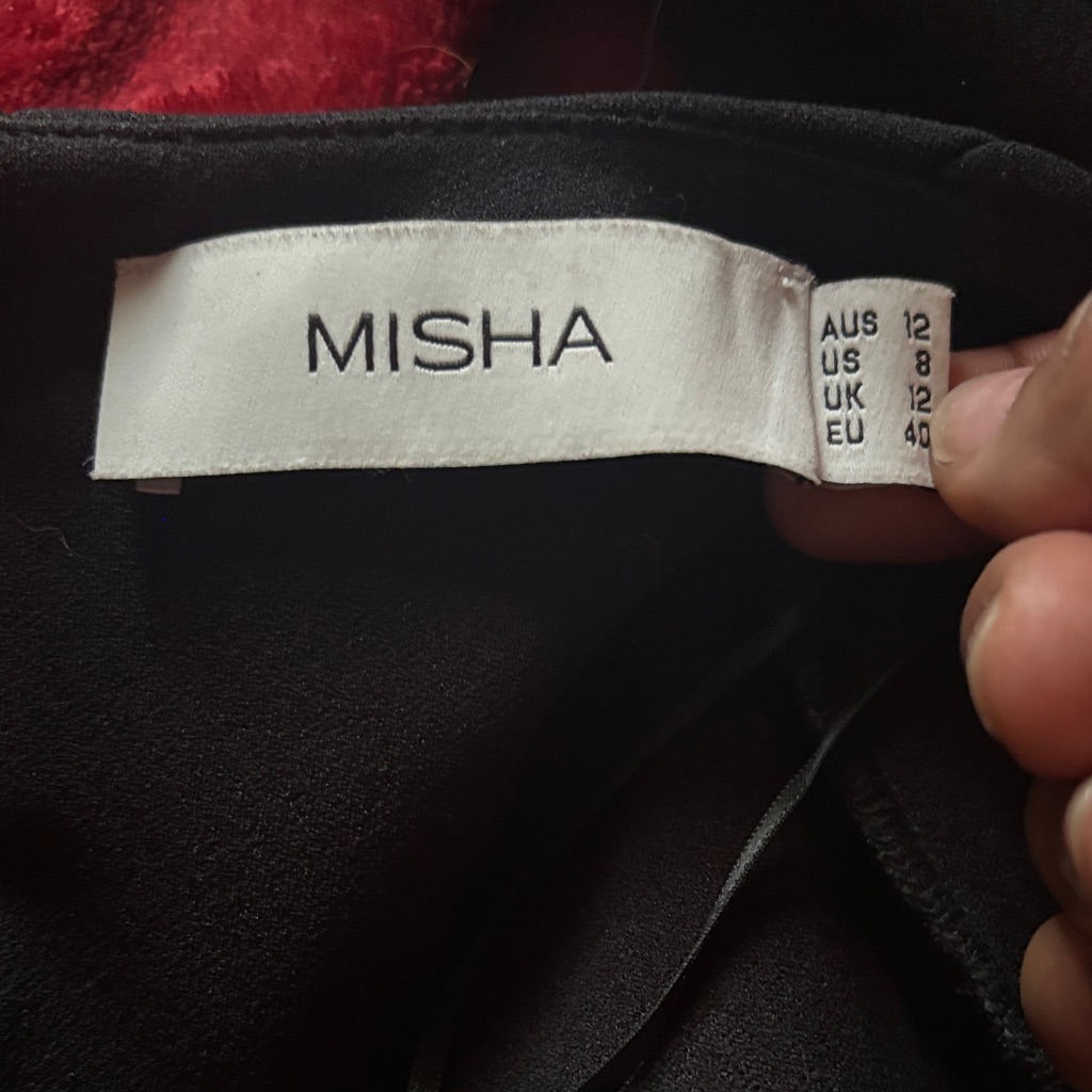 Nwt Misha Kosma Square Neck Long Sleeve Cutout Dress In Black — image 2 of 3
